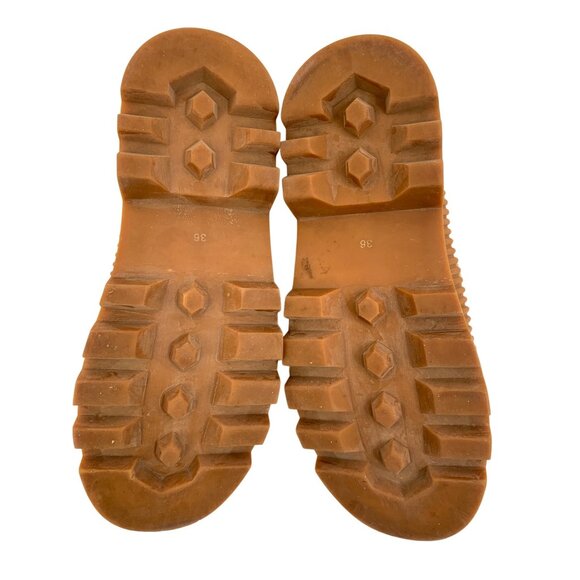 Anthro Silent D Beige Canvas High Top Zip Ankle Boots Size 5 Lug 8121 - Picture 5 of 11